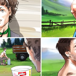 Storyboard-Illustration „Müllermilch“