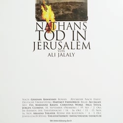 Plakat Ali Jalalis“Nathans Tod in Jerusalem” (Illustration und Gestaltung)