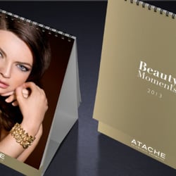 Diseño de CALENDARIO CORPORATIVO 2013 para la firma de cosmética internacional ATACHE s.a.