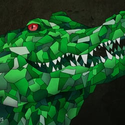 Splitterportrait Krokodil –  Freie Arbeit