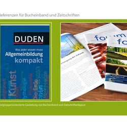 Referenz für Buchumschlag und Mitarbeiterzeitschrift