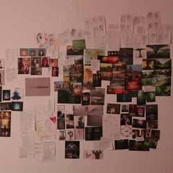 Ideenwand (selbst erstellte Collage mit eigenem Bildmaterial und Inspirationsquellen)