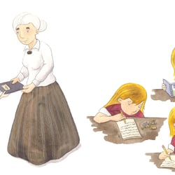 Illustration für ein Bilderbuch über das Leben von Laura Ingalls Wilder, erscheint bei Steiner Korea in Südkorea