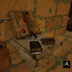 Book and table in level