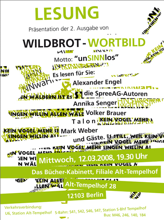 Literaturzeitschrift-Plakat-Lesung