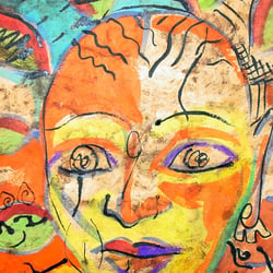 unmasked, mixed media