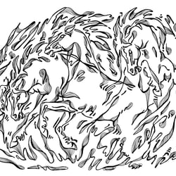 Flames of horses.