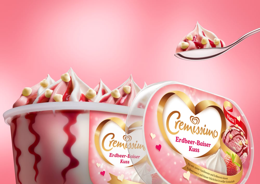 01 Eis LANGNESE CREMISSIMO Erdbeer Baiser