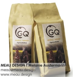 Etiketten / Labeldesign für das Kaffeesortiment von QG Coffee Manufacture