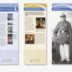 ausstellungstafeln für „750 jahre stiftskirche und spital lahr“
