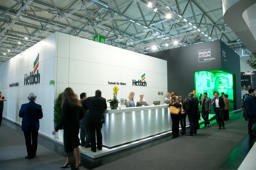 Eingang zum Hettich Messestand auf der Interzum 2015