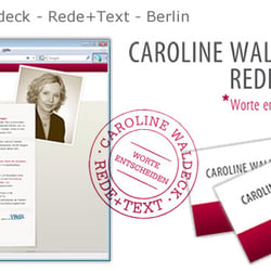 Caroline Waldeck / Rede + Text – Logo, Visitenkarten, Stempel, Webseite