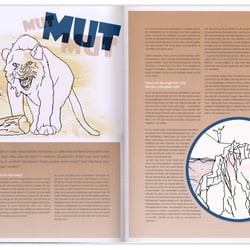 Illustration. Anwendungsbeispiel meiner Illustrationen zum Thema Mut. Strichzeichnung.