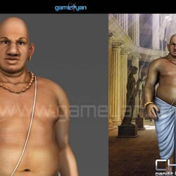Angeln Fußboden Pandit 3D Karton Character Animation
