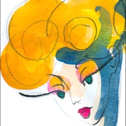 Fashion illustration, watercolour and pencil