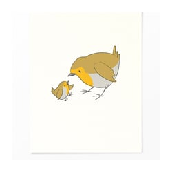 Illustration Rotkehlchenmama mit Kind