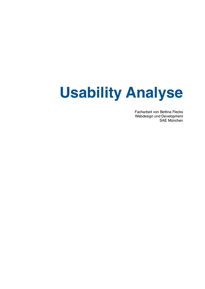 Usability Analyse