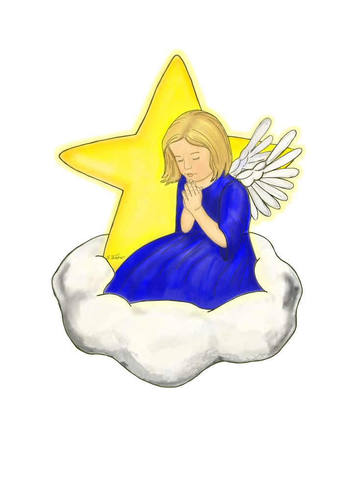 Betender Engel, digitale Malerei