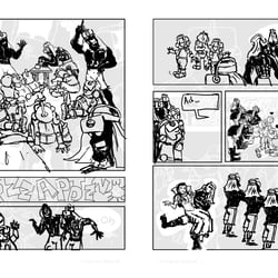 Layout Skizze für Comicseiten in „Brett, der tapfere Raumpilot“