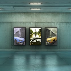 Urbane Photographie   Werbung im Leuchtkasten