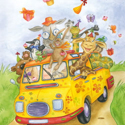 Geburtstagskarte »Safari Bus«