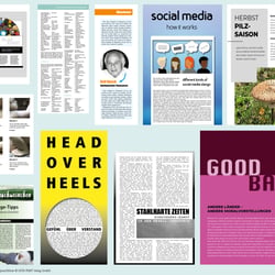 Layout von Zeitschriften, Büchern, Anzeigen etc.