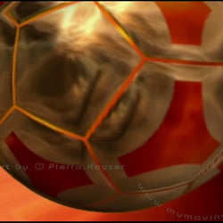 Helmers Talk ran- goldener Fussball (mit 3-d element in Flame)