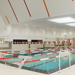 Panoramafoto aus Einzelbildern (Wettkampfbeflaggung)