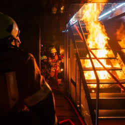 Einsatzszene der Feuerwehr