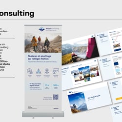 Alta Via Consulting Leistungen: Corporate Design • Marketing Assets Webdesign (Landing Pages) • Printmedien • Motion Design