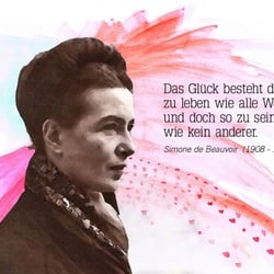 Simone de Beauvoir (1908 – 1986) eig. Simone Lucie Bertrand de Beauvoir frz. Schriftstellerin u. Theoretikerin