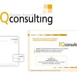 EQ-Consulting – Logo, Geschäftspapiere und Internet