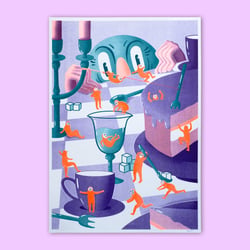 Kaffeekränzchen, Risographie Druck