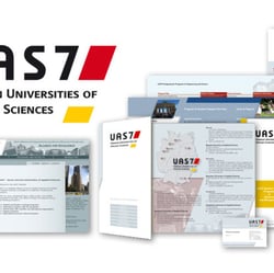 Fachhochschulkonsortium UAS7 Logo-Entwicklung, Webdesign für CMS, Printmedien