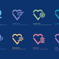 Icons zur Kommunikation der Produktvorteile