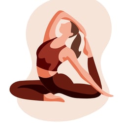 Flat Illustration Yoga Postkarte