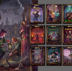 Verschiedene Cover für das Rollenspiel Midgard aus dem VFSF-Verlag