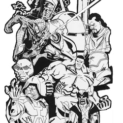 Marvel Superheroes (Poster Composition) black & white