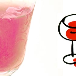 Rosé & Rot, Kristallkelchstudie (Ausschnitt) und Tuschillustration