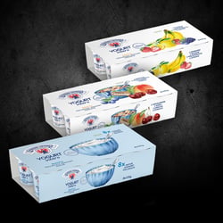 Vollmilchjoghurt 125 g im 8er Cluster – Becher, Platine und Cluster