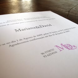 Wedding invitations interior