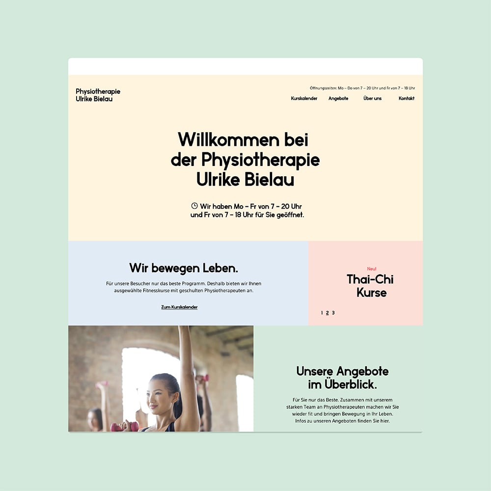 Neues Webdesign für die Physiotherapie U. Bielau