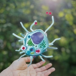 Die Darstellung der Phagozytose eines Leukozyten