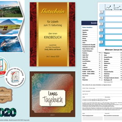 Gutscheine, Postkarten, Bestellformulare, Aufkleber, Personalisierung