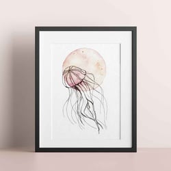 Aquarell Qualle Print