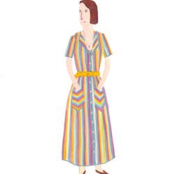Dress with stripes