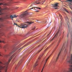 Der Löwe, Acrylbild