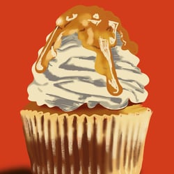 Muffin mit Honig – Digitale Food-Illustration