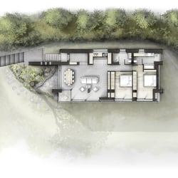 Villa Italien – kolorierter Grundriss
