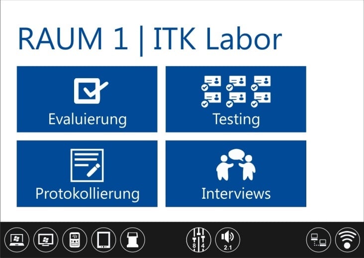 Raumbeschilderung Metro-Style: ITK-Labor